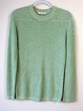 Tibi Open Knit Green Cotton Sweater